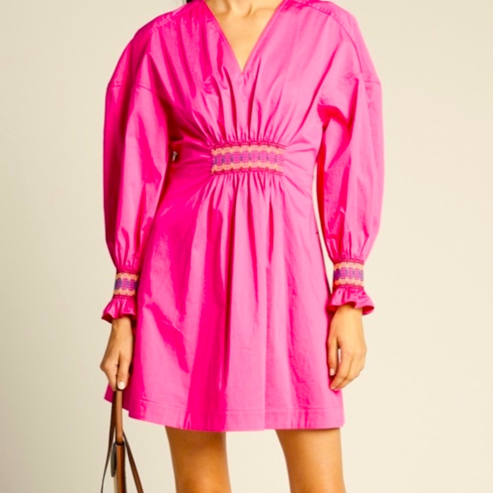 DEREK LAM 10 CROSBY VIBRANT PINK DRESS - Picture 3 of 10